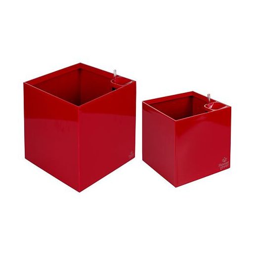 Cubico önöntöző virágcserép piros, hossza 27 cm