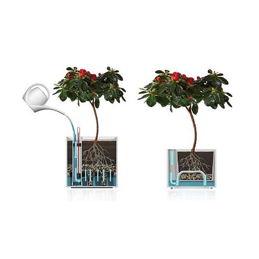 Cubico önöntöző virágcserép piros, hossza 27 cm