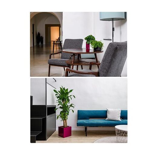 Cubico önöntöző virágcserép piros, hossza 27 cm