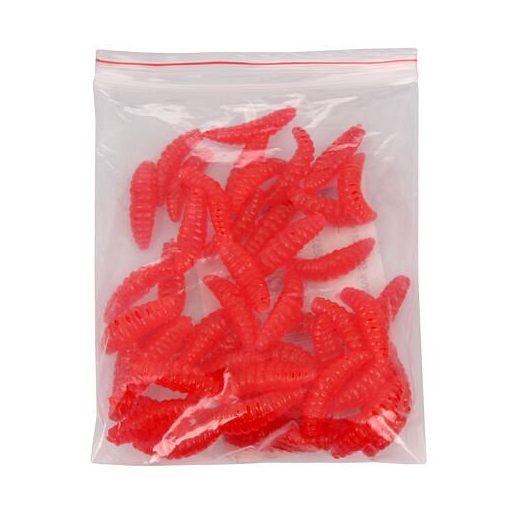 Csali Soft Worms kenyérkukac 50 db piros csomagolás 1 szett