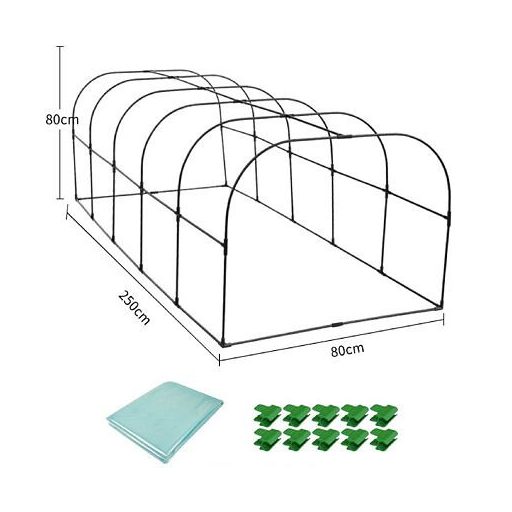 Növényfészer 8C termesztőalagút 250 x 80 x 80 cm csomagolás 1 szett
