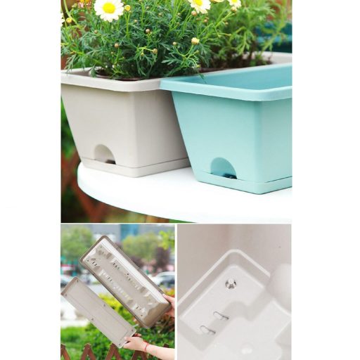 Flora planter with tray light grey packaging 1 pc