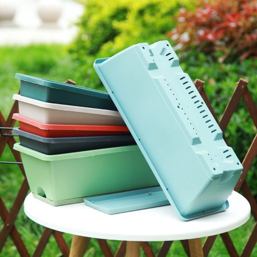 Flora planter with tray light grey packaging 1 pc