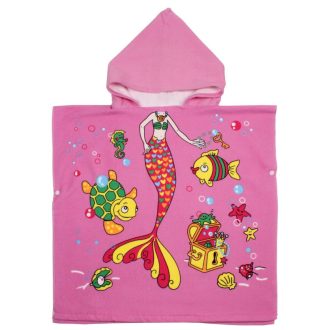 Love Mermaid poncho towel for kids packaging 1 pc