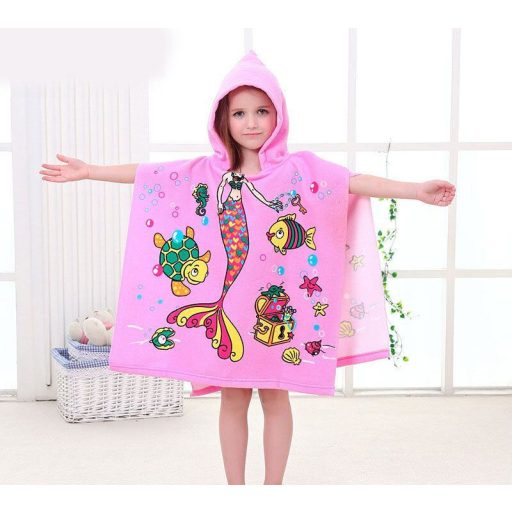 Love Mermaid poncho towel for kids packaging 1 pc