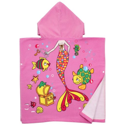 Love Mermaid poncho towel for kids packaging 1 pc