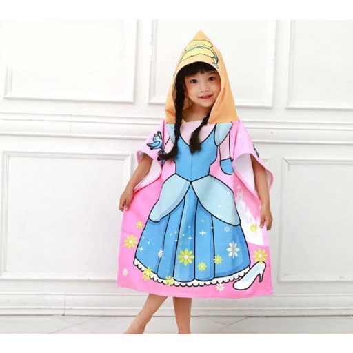 Princess poncho towel for kids packaging 1 pc