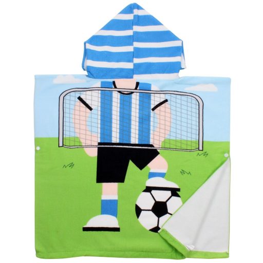 Football poncho towel for kids packaging 1 pc