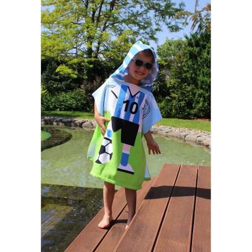 Football poncho towel for kids packaging 1 pc