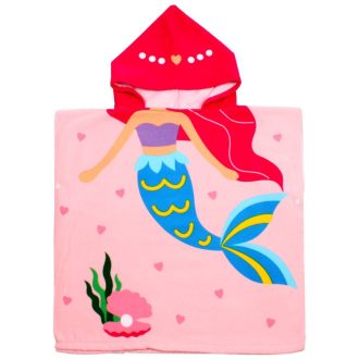 Redhead Mermaid poncho towel for kids packaging 1 pc