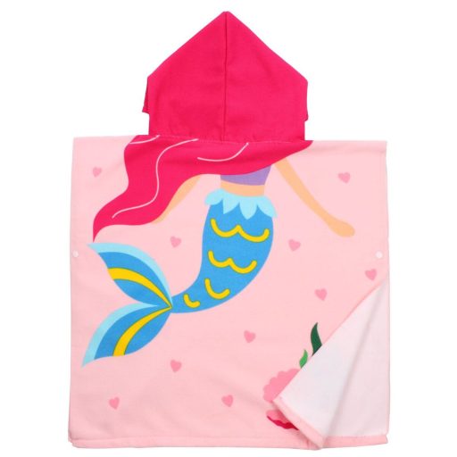 Redhead Mermaid poncho towel for kids packaging 1 pc