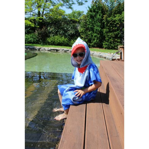 Shark poncho towel for kids packaging 1 pc