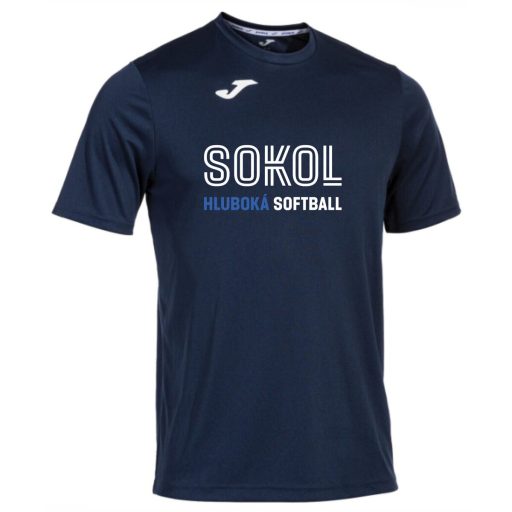 Férfi rövid ujjú kombinált póló, sötétkék, XXS méret