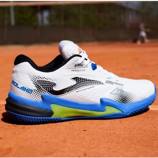 Roland Men 2402 Clay tennis shoes white-blue shoe size UK 7