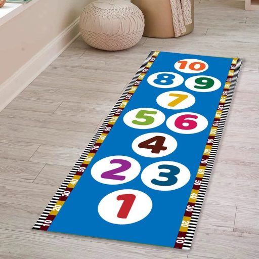 Blue jumping game floor mat packaging 1 pc