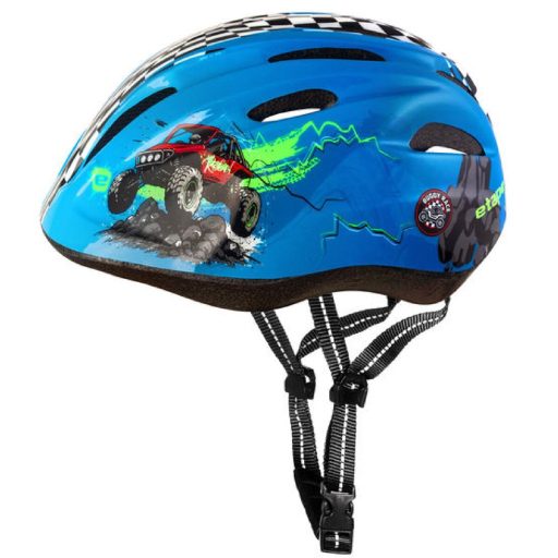 Rebel bike helmet for kids blue-red clothing size S-M