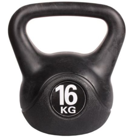 Cross Kettlebell, műanyag, cement töltéssel, 16 kg