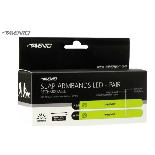 Avento  LED tölthető fényvisszaverő világító pánt