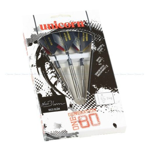 Unicorn steel 24g, Generation 180 Nico Blum Dart szett , 90% wolfram