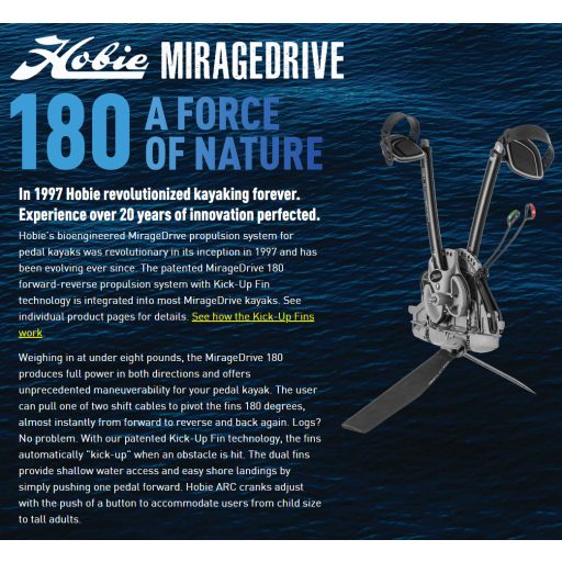 Hobie Mirage Adventure Island kajak pedál hajtassál
