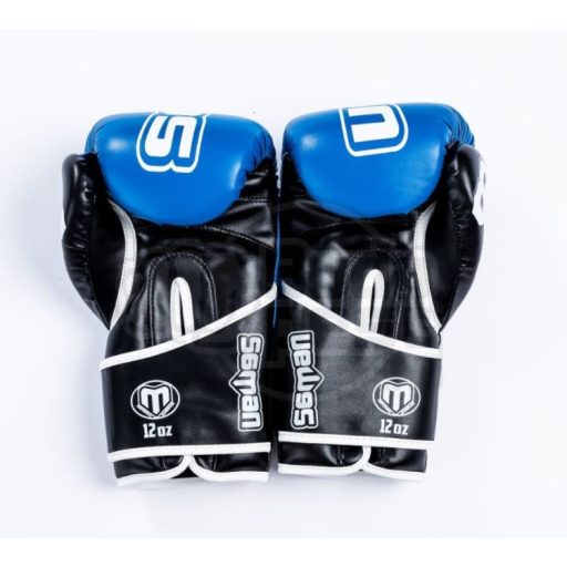 Boxkesztyű, Saman, Colours 1985, műbőr, kék/fehér, 12 oz méret