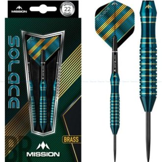 Mission Solace M1 steel dart szett, 22g, kékeszöld