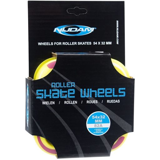 Retro görkorcsolya kerék szett, sárga 4db