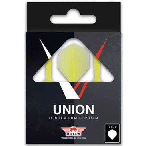 Darts toll és szár egyben Bull's Union sárga, No2 toll és rövid szár