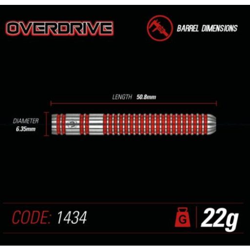 Winmau steel Overdrive Dart szett 90% wolfram 23g