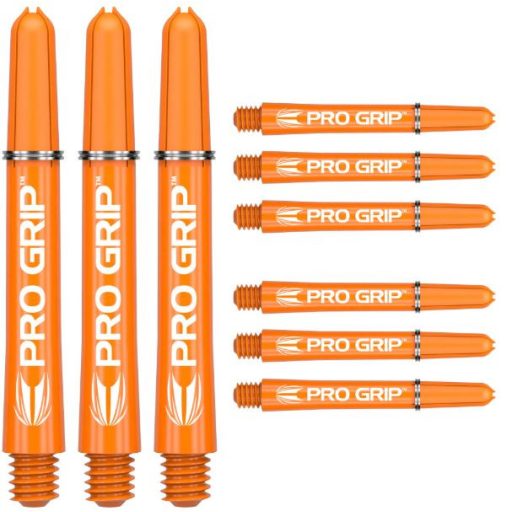 Darts szár rövid Target Pro Grip, narancssárga 34mm - 9 darabos csomag