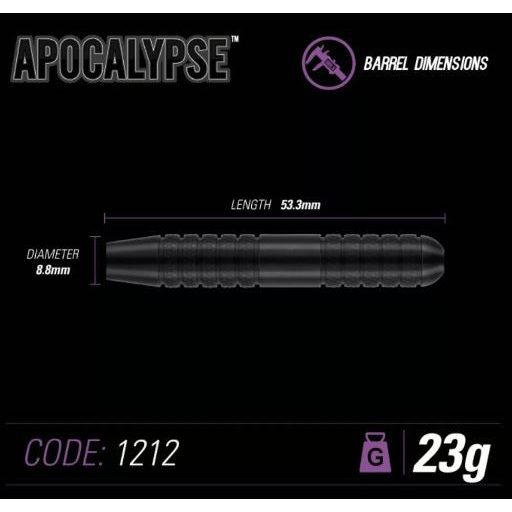 Winmau steel APOCALYPSE brass darts szett - 23g