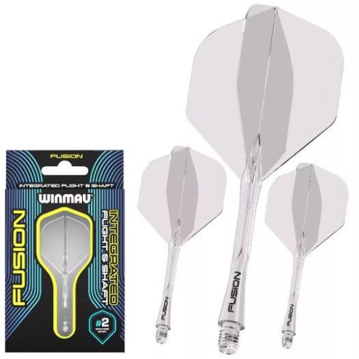Darts toll és szár egyben Winmau Fusion átlátszó, No2 toll és hosszú szár