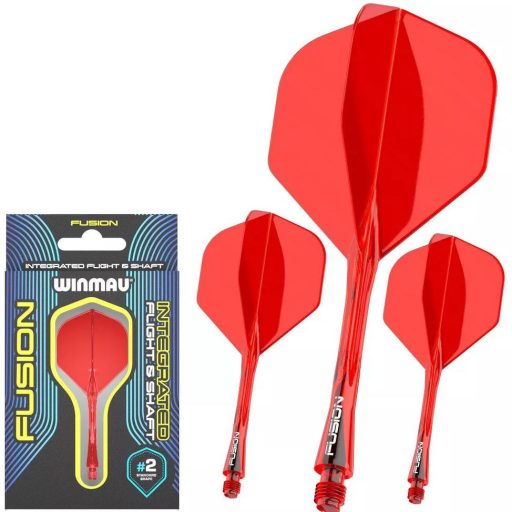 Darts toll és szár egyben Winmau Fusion piros, No2 toll és hosszú szár