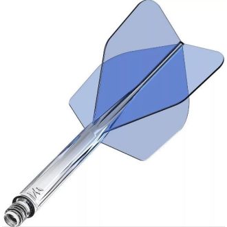   Darts toll és szár egyben Mission Force 90 átlátszó kék, standard No6 toll és hosszú szár