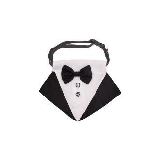 Kutya csokornyakkendő, fekete-fehér