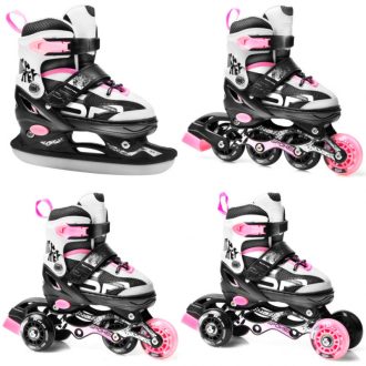 Spokey Quattro 4in1 állítható korcsolya, pink