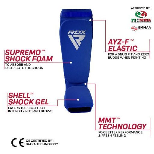 RDX SIB sípcsontvédő OEKO-TEX® Standard 100 tanúsítvánnyal, kék